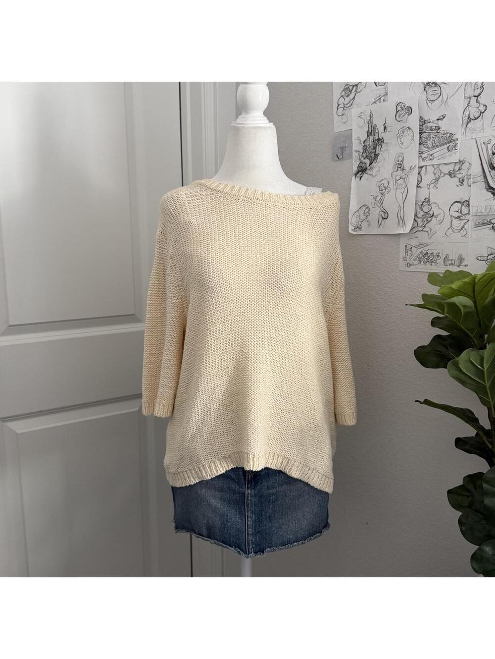 Sanctuary cream off the shoulder sweater